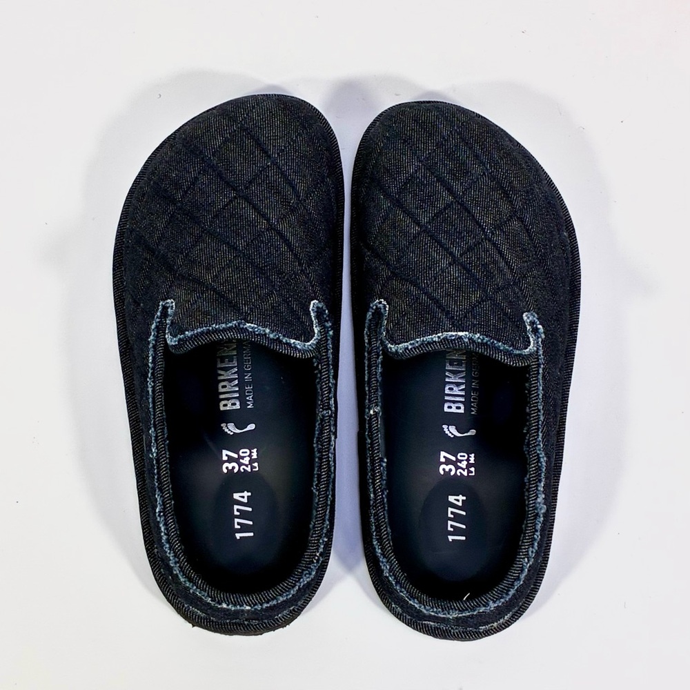 Birkenstock 1774 Eliscu Quilted Denim Slide Clogs Mules Dark Wash Denim 6 37 NEW - Picture 5 of 17